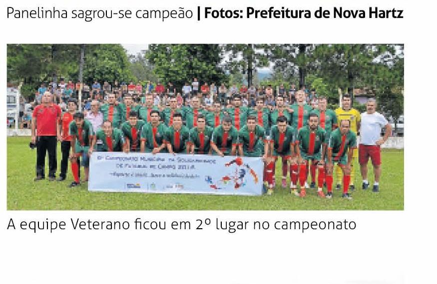 Panelinha é campeão de futebol em Nova Hartz