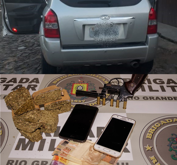 Brigada Militar de Sapiranga prende homem por tráfico de drogas e recupera veículo roubado em fevereiro