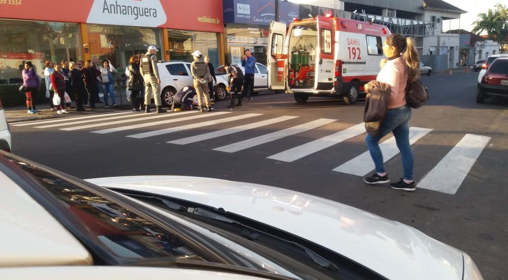 Pedestre fica ferido em atropelamento no Centro de Sapiranga