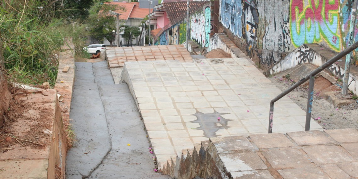Obra da Escadaria do Estadual deve ser entregue até o final de setembro pela Prefeitura de Sapiranga