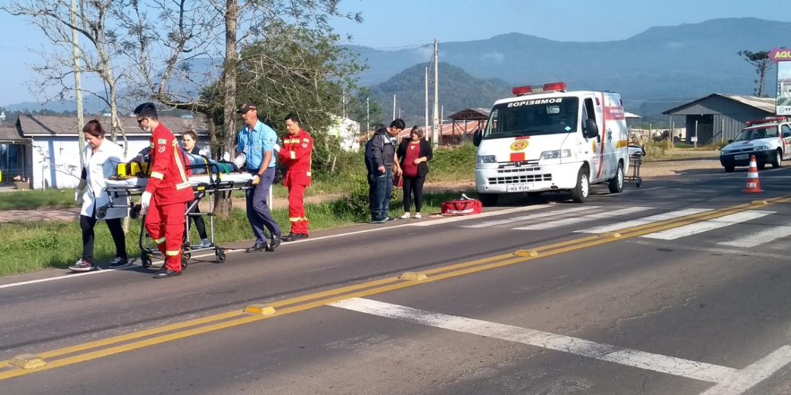 Acidente na RS-464, em Nova Hartz, deixa um motociclista ferido