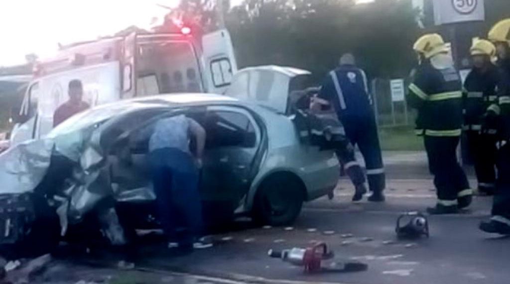Vídeo mostra atendimento no acidente desta manhã em Sapiranga
