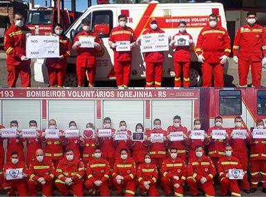 Bombeiros voluntários da região pedem que população fique em casa