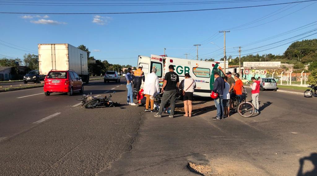 Motociclista fica ferido em acidente na RS-239 em Sapiranga