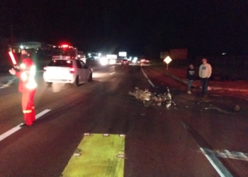 Motociclista é socorrido pelos Bombeiros Voluntários de Nova Hartz após acidente na RS-239