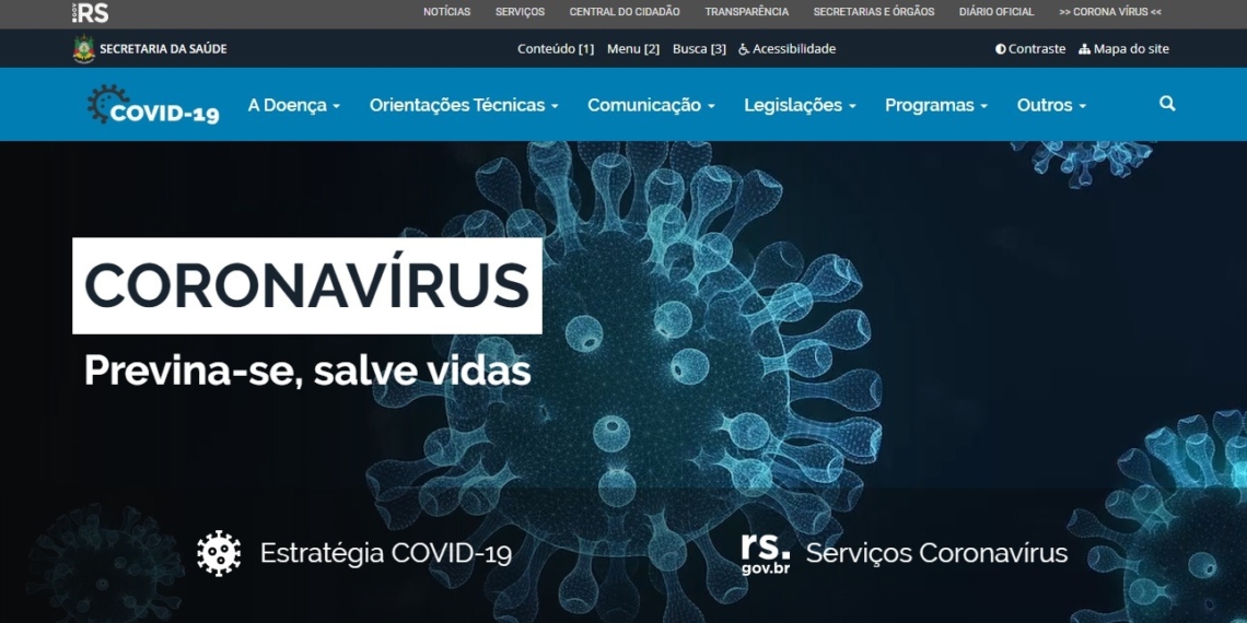 Governo do RS lança novo portal para monitoramento do coronavírus no estado