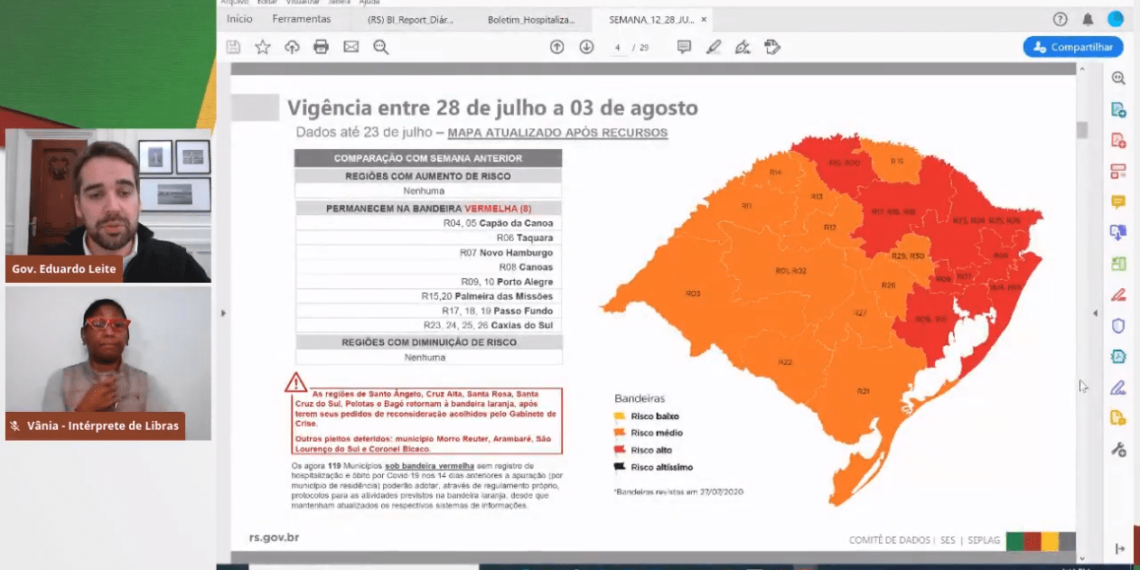 Governo estadual confirma bandeira vermelha na região