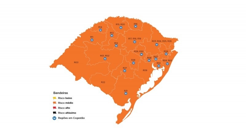Vale do Sinos retorna à bandeira laranja