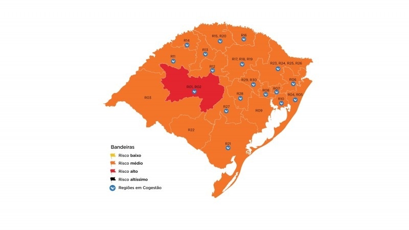 Região do Sinos permanece em bandeira laranja