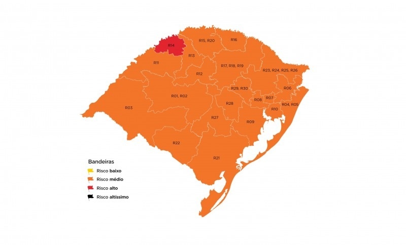 Vale do Sinos segue na bandeira laranja