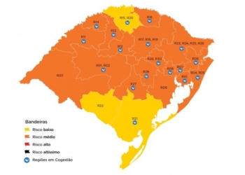 Vale do Sinos permanece por mais uma semana na bandeira laranja