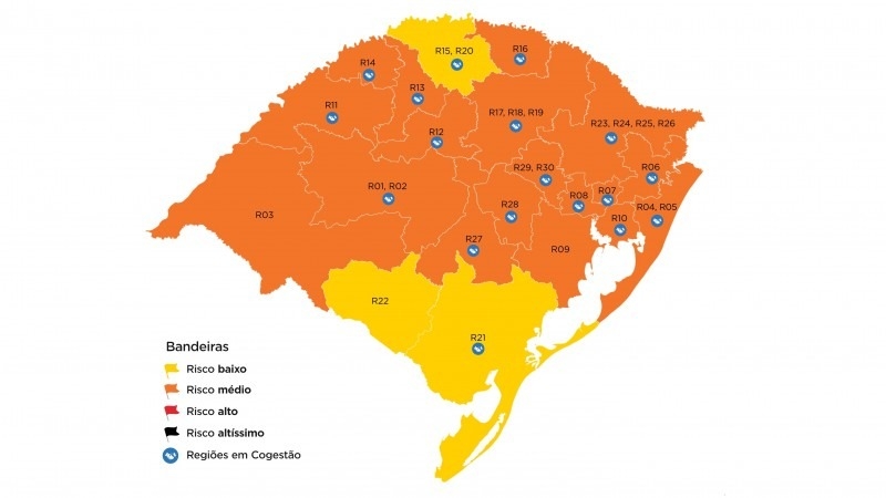Vale do Sinos permanece por mais uma semana na bandeira laranja
