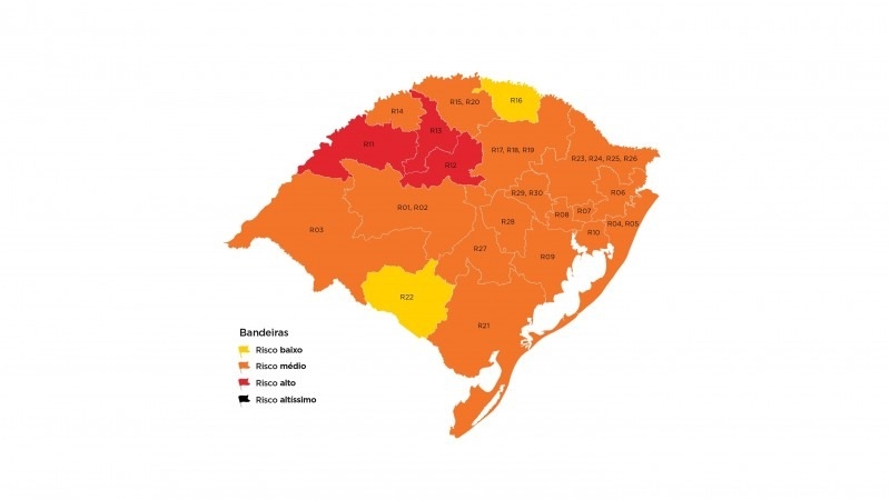 Vales do Sinos e do Paranhana seguem na bandeira laranja