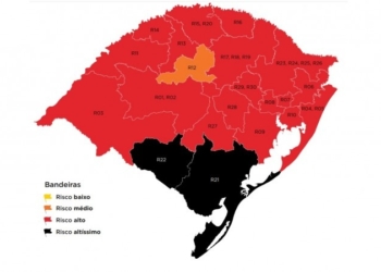 Região do Sinos segue na bandeira vermelha, e RS tem bandeira preta pela primeira vez