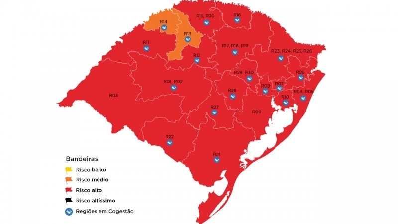 Sinos e Paranhana entram em bandeira vermelha