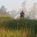 Bombeiros Voluntários de Nova Hartz combatem incêndio florestal às margens da RS-239