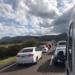 Tarde de domingo com tranqueira na Freeway e BR-101 na volta do litoral