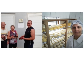 A colônia produz os queijos e salames que a cidade se delicia