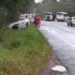 Motorista perde o controle e carro tomba na RS 464 em Nova Hartz