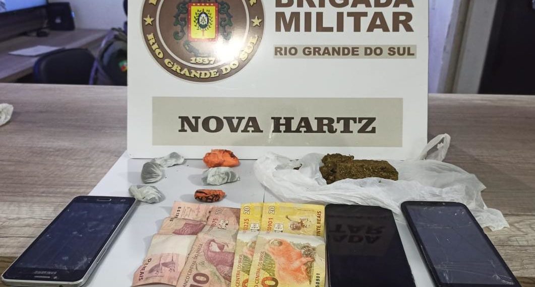 Um preso e dois apreendidos por tráfico de drogas em Nova Hartz