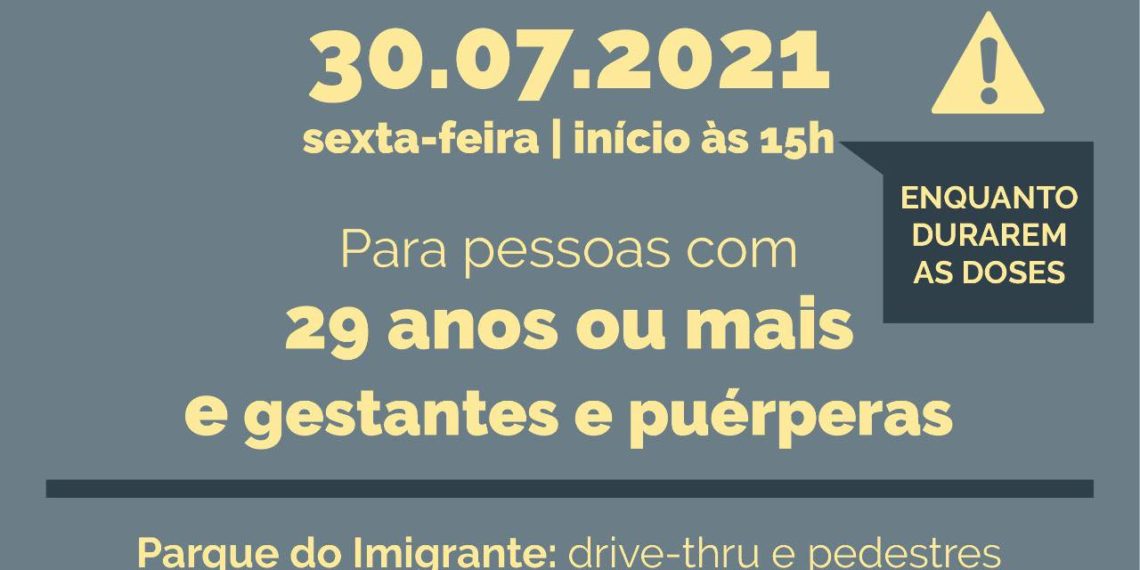 Confira onde ocorrerá vacinação contra o coronavírus nesta sexta-feira (30)