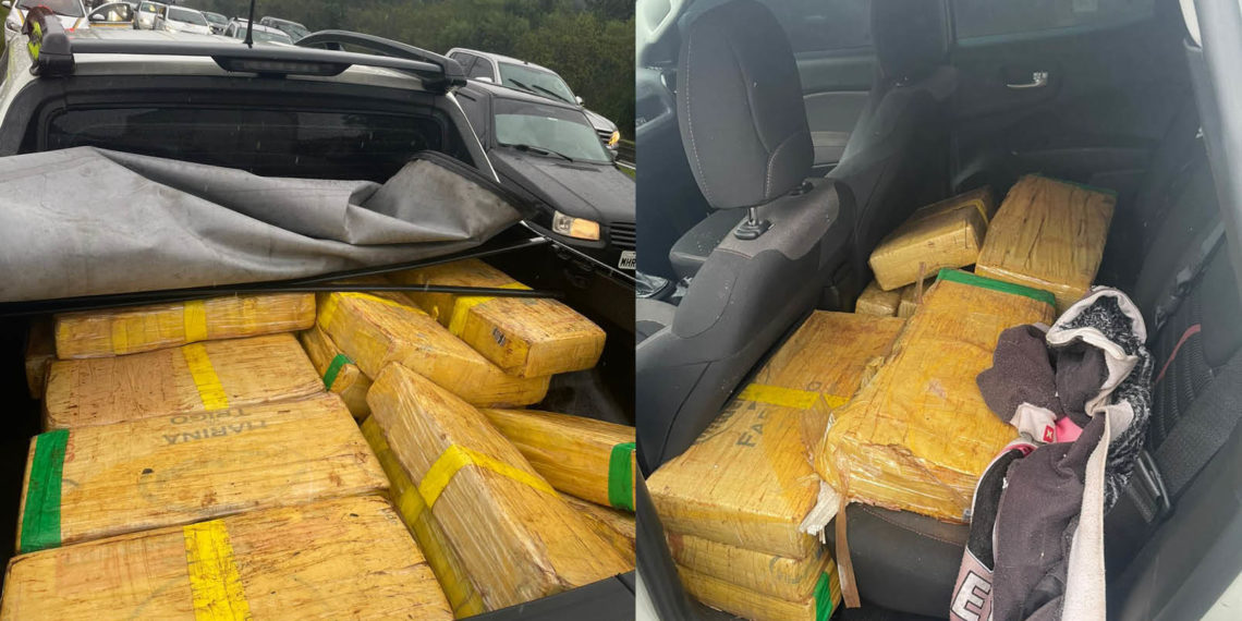 Policiais de Sapiranga perseguem veículo e grande quantidade de maconha é interceptada em Parobé