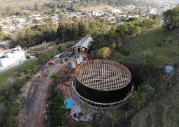 Obra do reservatório de água de Nova Hartz está 55% concluída