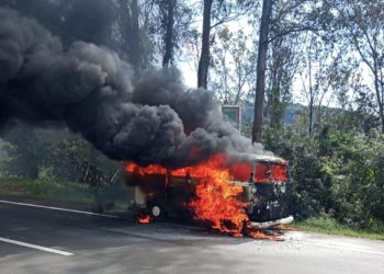Veículo incendeia na ERS-239 no trecho de Campo Bom