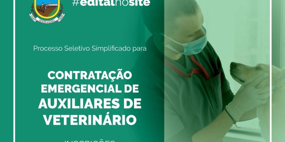 Prefeitura de Sapiranga abre edital para contratação emergencial de auxiliares de veterinário