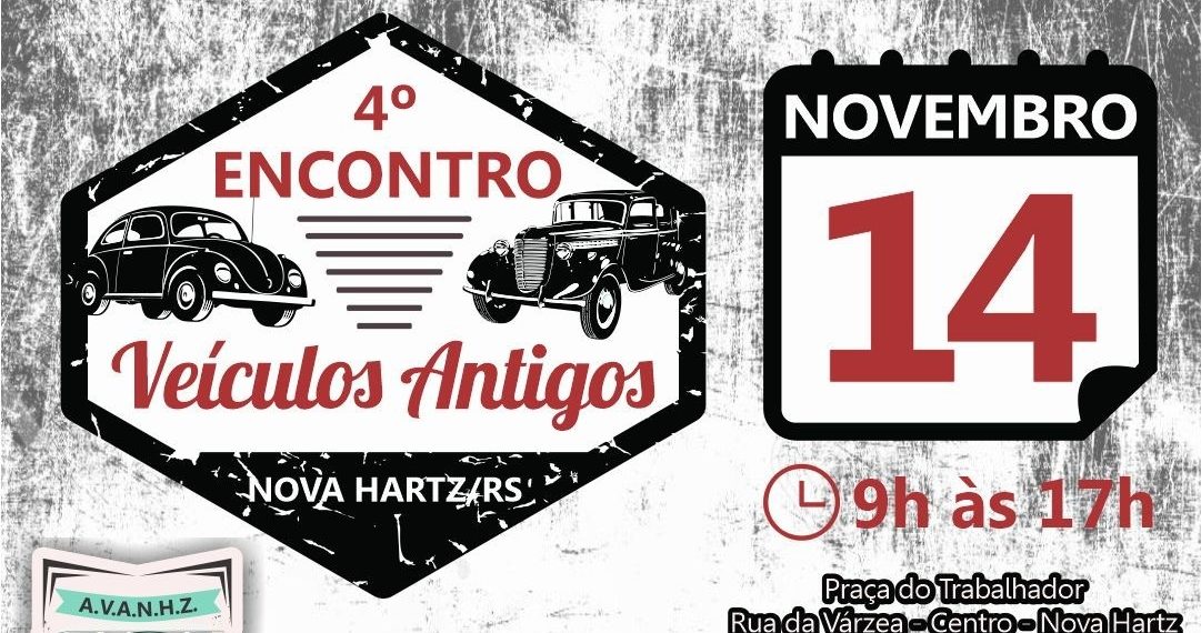 O 4° encontro de carros antigos de Nova Hartz está chegando