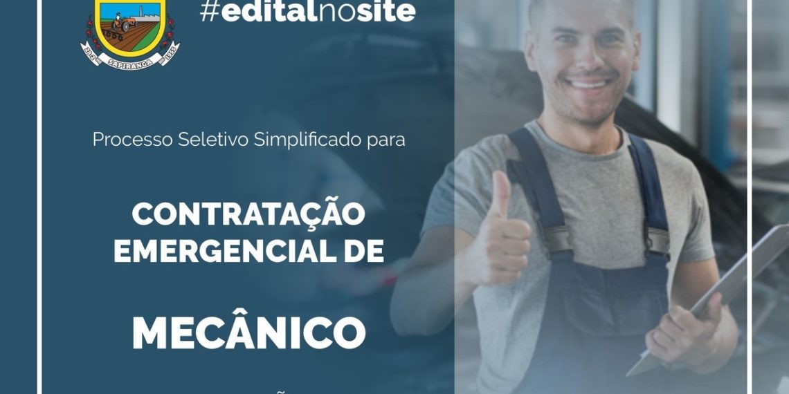 Sapiranga abre processo seletivo para a contratação de mecânico