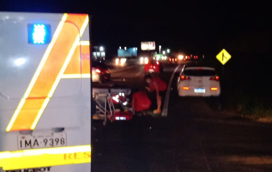 Acidente entre carro e moto deixa um ferido na RS-239