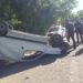 Motorista perde o controle e capota veículo na Av. 20 de Setembro, em Sapiranga