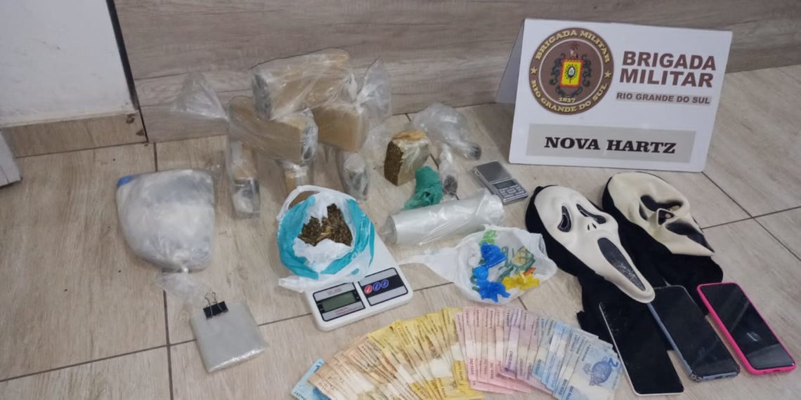Ação da Brigada Militar de Nova Hartz localiza quase sete quilos de maconha e cocaína