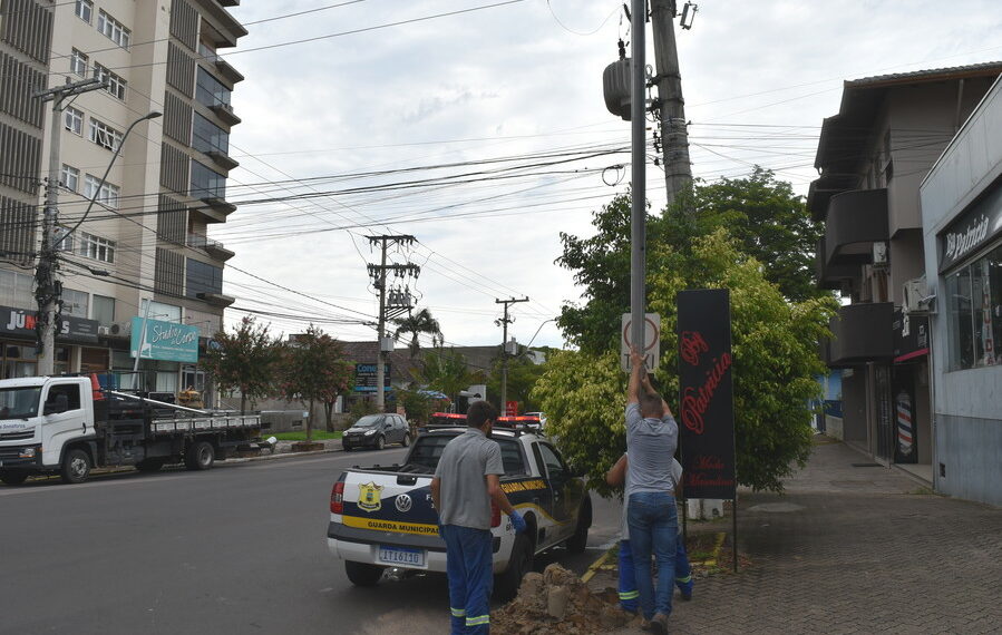 Sapiranga realiza a instalação de semáforos entre a Avenida João Corrêa e Rua Major Bento Alves