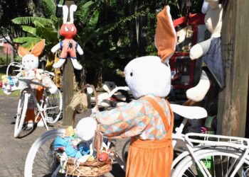Praça do Trabalhador de Nova Hartz recebe decoração especial de Páscoa
