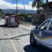 Buraco da Corsan cede e caminhão dos Bombeiros fica preso em Sapiranga