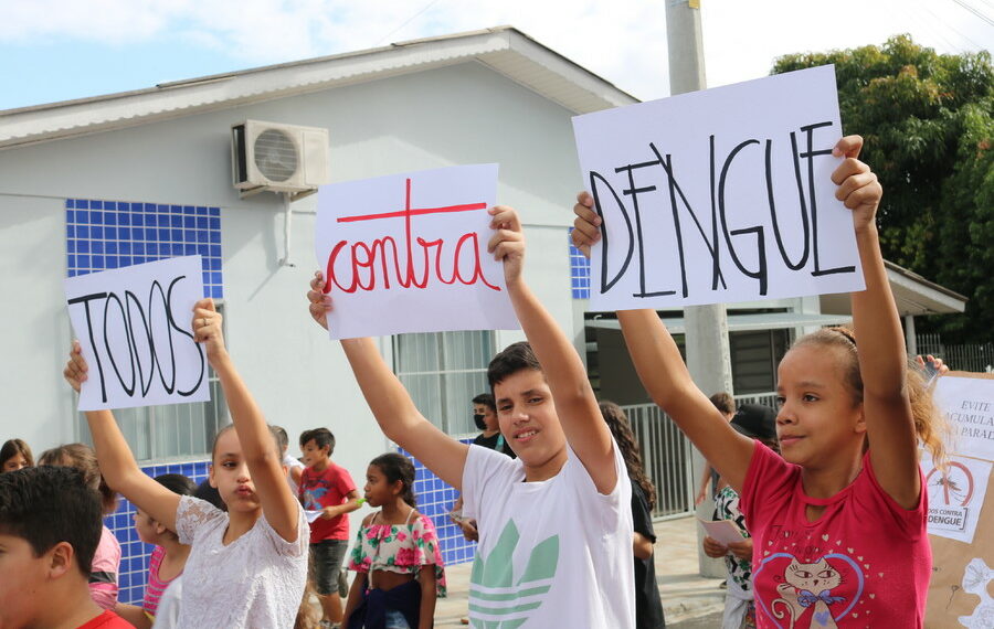 ESF João Goulart e alunos de escola municipal de Sapiranga fazem caminhada de combate à dengue