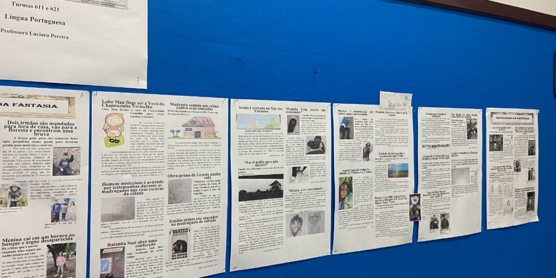 Alunos da EMEF São Carlos publicam jornal em atividade de Língua Portuguesa