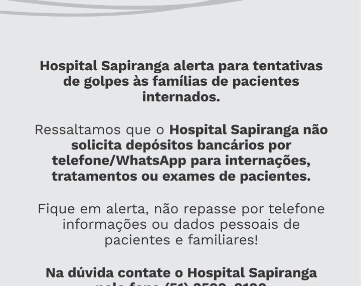 Hospital Sapiranga alerta sobre golpes pelo WhatsApp