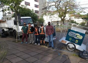 Limpeza durante a festa; atuação da Secretaria de Meio Ambiente no evento