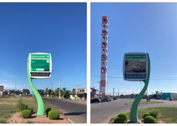 Relógios da Sicredi Caminho das Águas recebem identidade visual alusiva ao centenário da cooperativa