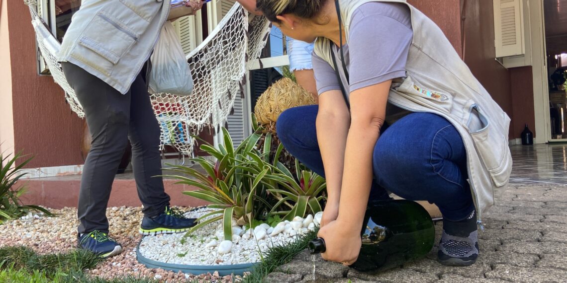 Agentes de endemias visitam casas e comércios no trabalho contra a dengue