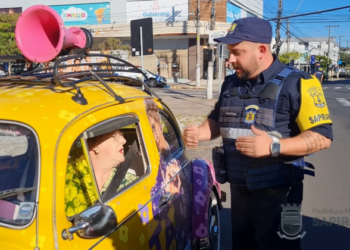 Guarda de Trânsito de Sapiranga realiza blitz educativa do Maio Amarelo