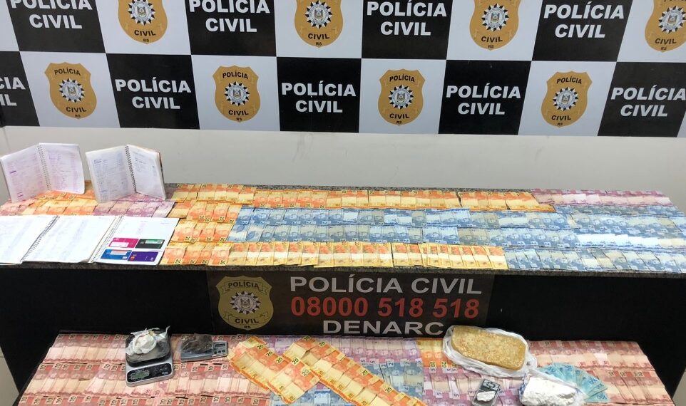 Traficante é preso pela Polícia Civil em Sapiranga; dinheiro e droga foram apreendidos