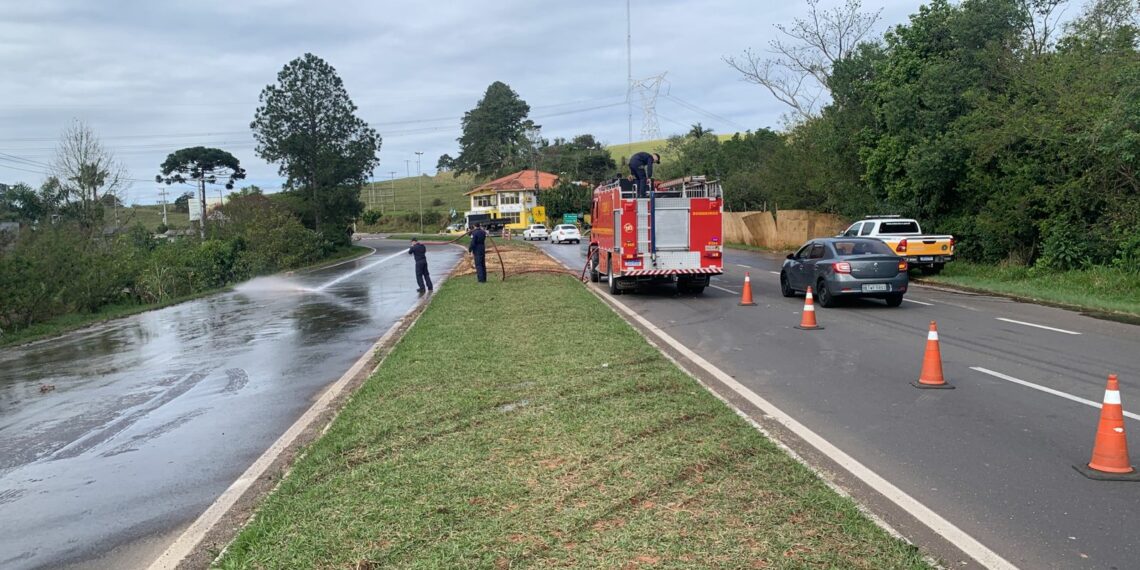 Trecho de acidente com caminhão de carga na RS-239 está liberado