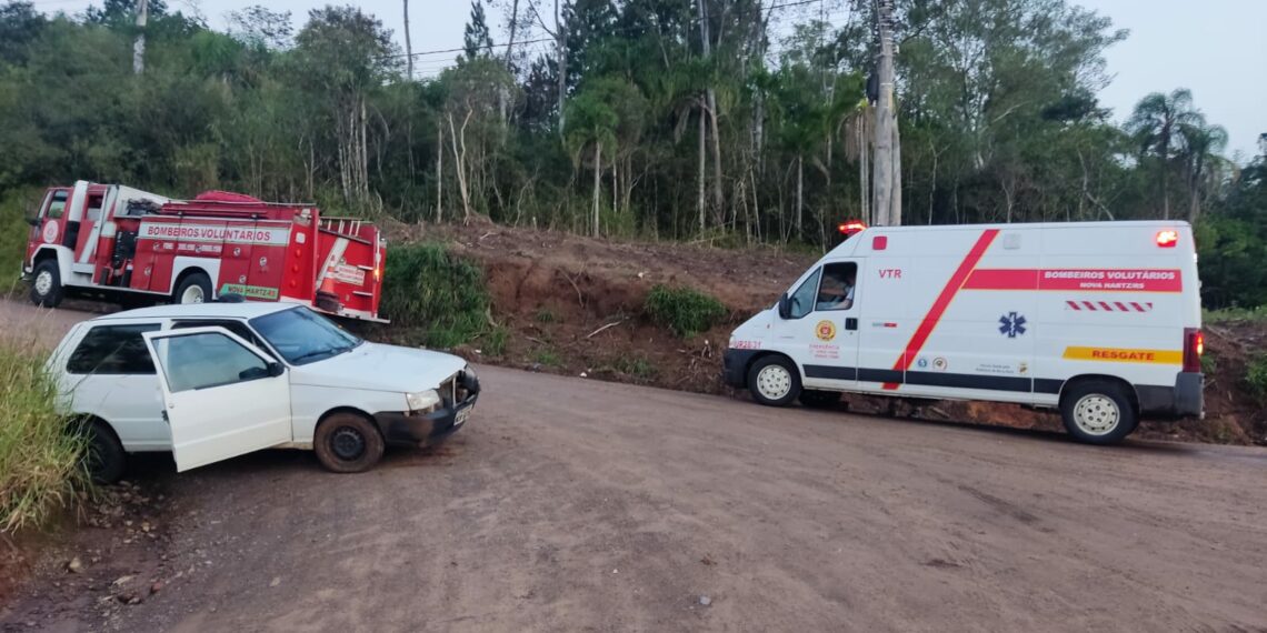 Motorista fica ferido após capotagem em Nova Hartz