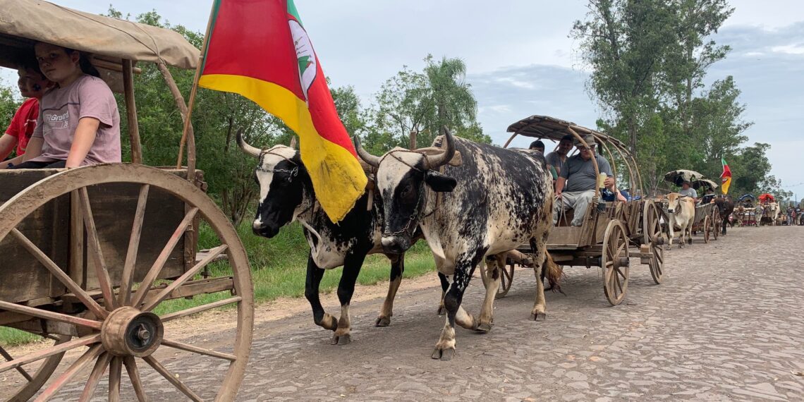 Desfile do 2° encontro de Boi Carreiro em Nova Hartz no último fim de semana