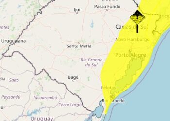 O INMET emite alerta de tempestade nesta segunda-feira no RS