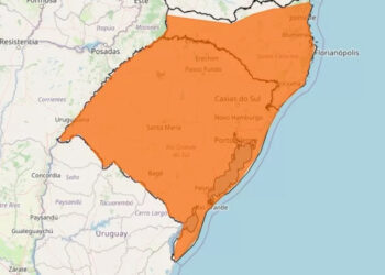 Inmet emite alerta laranja de tempestade para o RS